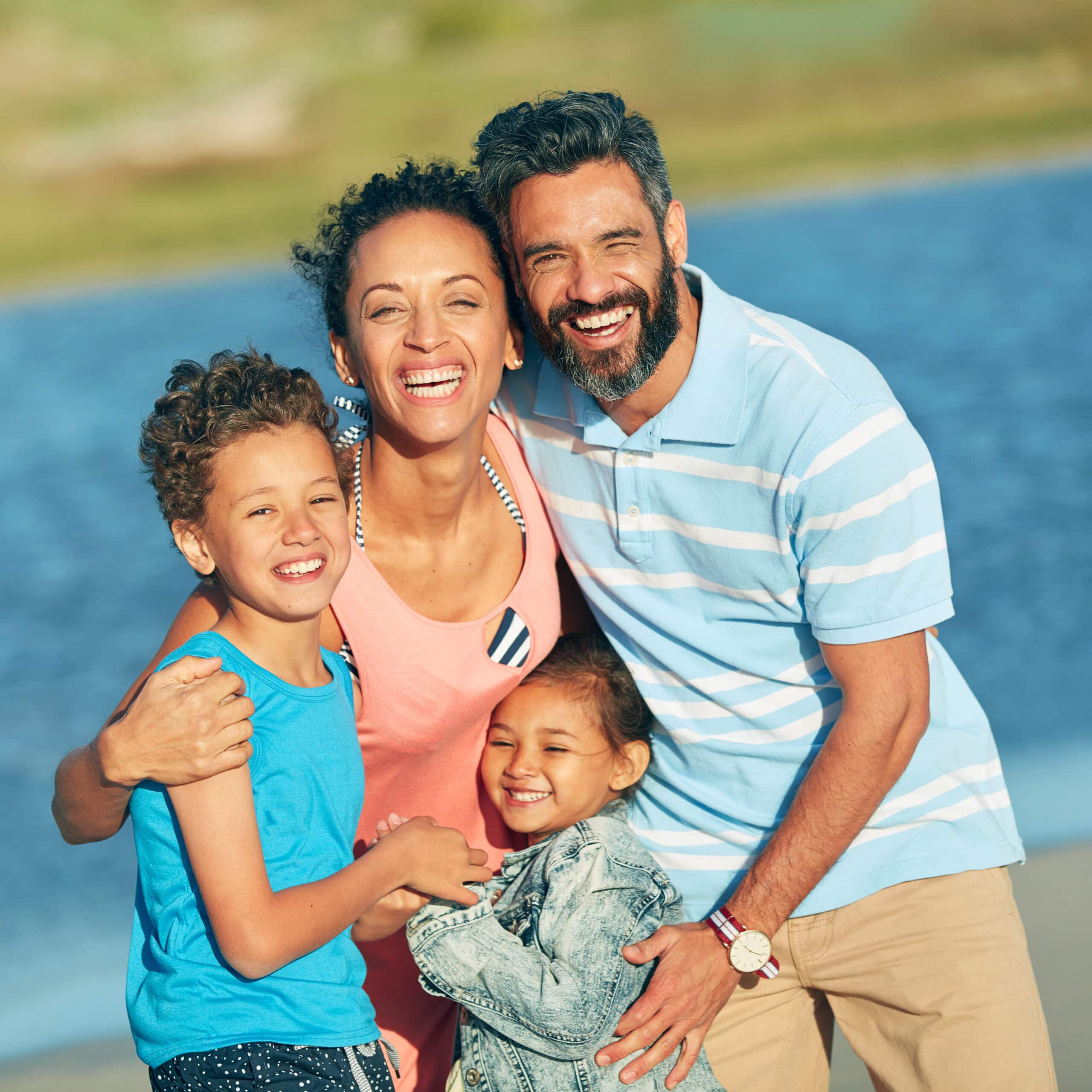Nothing beats beach vacations. Shot of a family of four enjoying a day at the beach