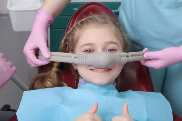 Patient relaxing with nitrous sedation